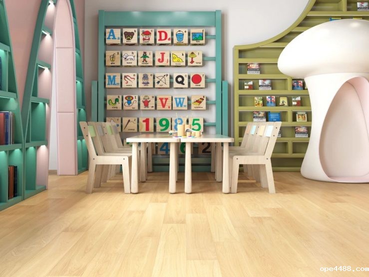 竞技宝APP最新版地板、石晶墙板幼儿园装修效果图案例